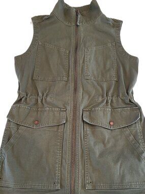 Duluth Trading Co Women's XS Olive Utility Safari Cargo Vest